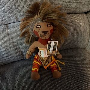 Lion King Broadway Musical 10" Simba Disney Bean Bag Plush New with Tags
